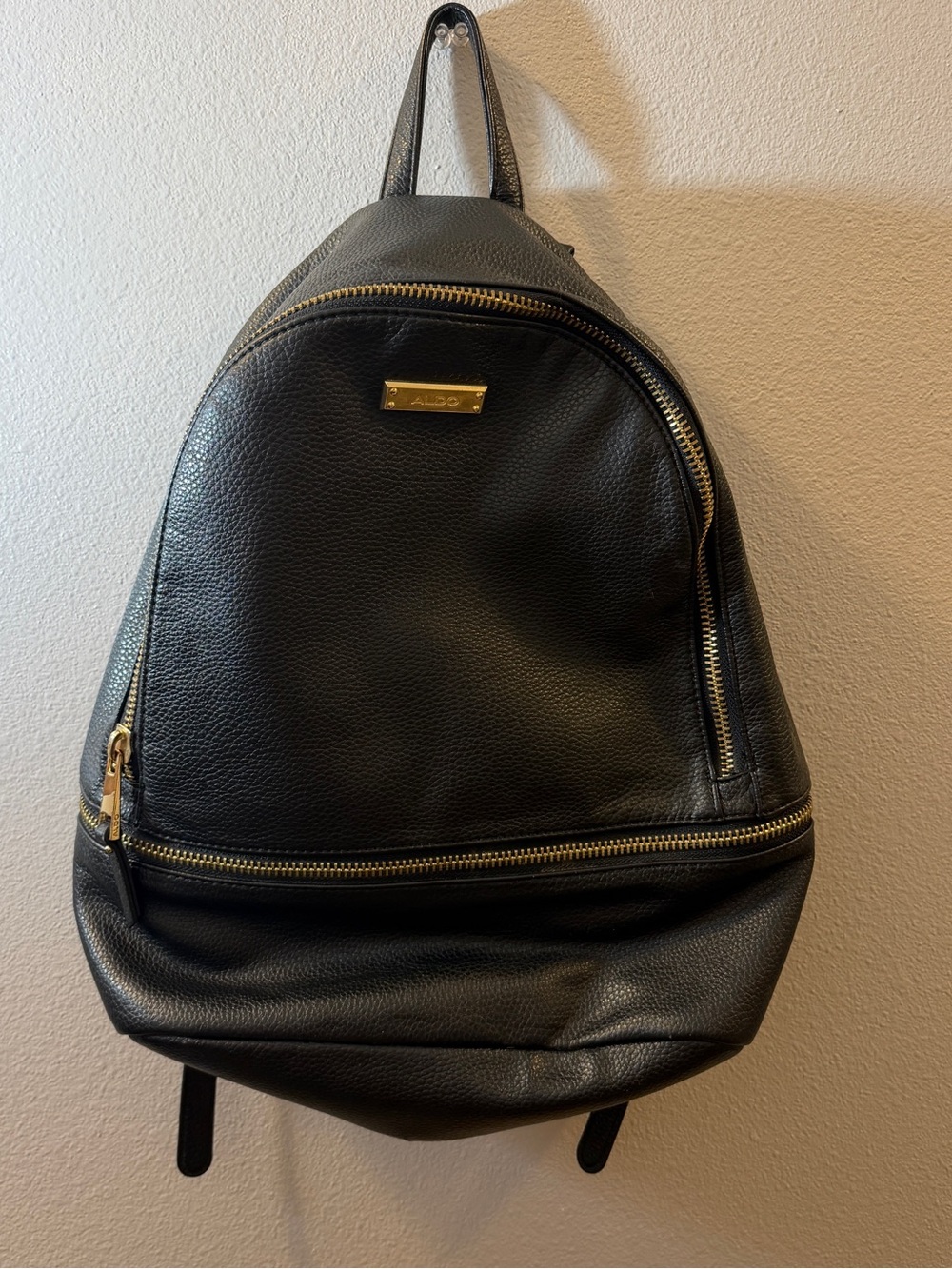 Aldo Black Backpack with Gold Accents